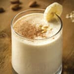 apple banana smoothie in glass
